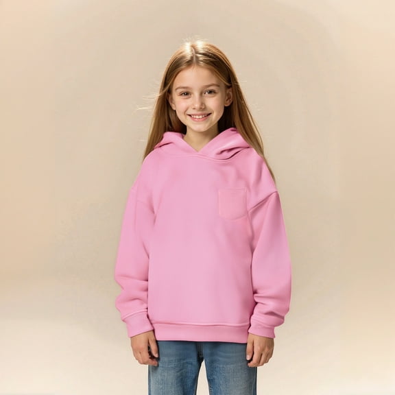 Kid Girls Hoodie Pink Hoodies Long Sleeve Hooded Sweatshirt Top Fall Clothes Toddler Girls Clothes 8-9 Years