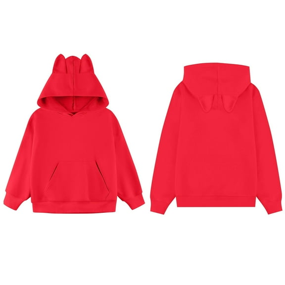Kid Girls Hoodie Red Hooded Lightweight Long Sleeve Hoodies Warm Fall Winter Clothes Toddler Girl Clothes 5-6 Years