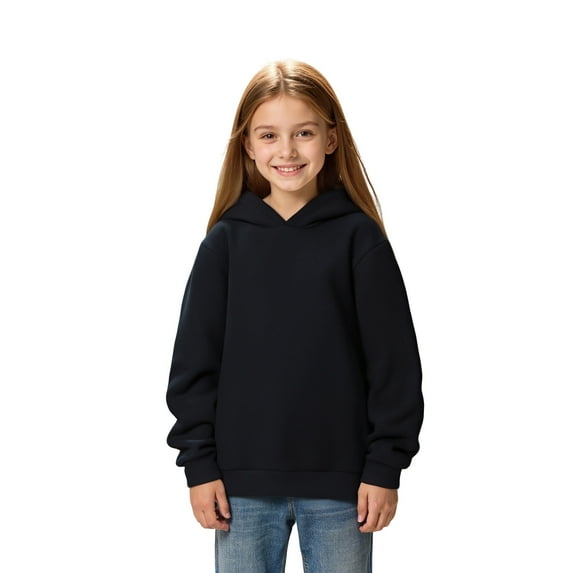 Kid Girls Hoodies Black Hoodies Casual Long Sleeve Sweatshirts Fall Winter Clothes Little Girls Clothes 5-6 Years