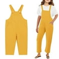 thumbnail image 1 of Kid Girls Jumpsuits Overalls Casual School Romper Yellow Overalls with Side Pockets Spring Fall Romper Girls Fashion 6-7 Years, 1 of 6