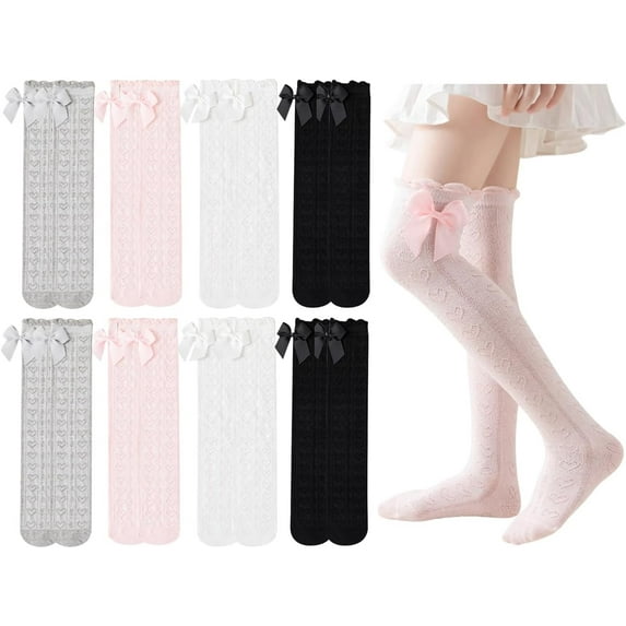Kid Girls Knee High Stockings or Over Calf Socks Cotton Princess Tube Dress Socks