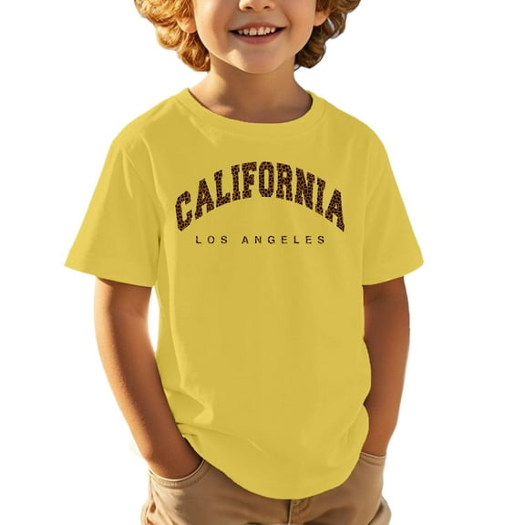 Kid Girls Shirts California Shirts Kids Letter Printed Short Sleeve Casual Crewneck Basic Tees Trendy Clothes for Girls 6-7 Years