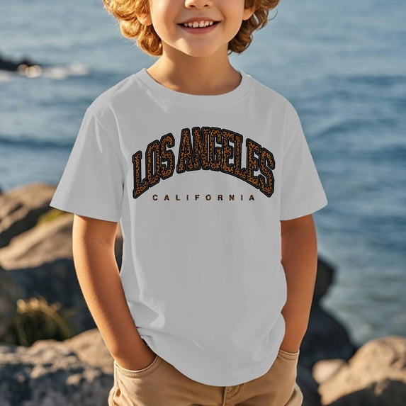 Kid Girls Shirts Los Angeles Shirt Graphic T Shirt Short Sleeve Summer Tops Crewneck Tees Boys Clothes Size Youth 12-13 Years
