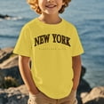 thumbnail image 1 of Kid Girls Shirts New York Shirt Kids Letter Printed Short Sleeve Crewneck Undershirts Boys Clothes Size Youth 10-11 Years, 1 of 3