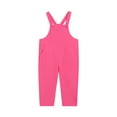 thumbnail image 1 of Kid Girls Sleeveless Jumpsuit Casual School Romper Pink Overalls with Side Pockets for Everyday Wear Kids Jumpsuit for Girls 6-7 Years, 1 of 5