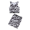 thumbnail image 1 of Kid Girls Summer Shorts Set Heart Pattern Vest Crop Top and Shorts 2Pcs Fitness Sports Clothing From 7-14Y, 1 of 8