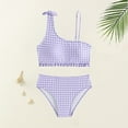 thumbnail image 1 of Kid Girls Swimsuit 2 Piece Beach Tankini Swimsuit Plaid Kids Bathing Suits Girls 7-8 Years, 1 of 7