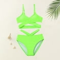 thumbnail image 1 of Kid Girls Swimsuits 2 Piece Cute Bikini Bathing Suit Criss Cross Girls Bathing Suit Size 7-8 Years, 1 of 6