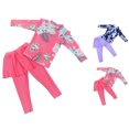 thumbnail image 1 of SROBPTY Kid Girls Swimsuit Set Print Long Sleeve Top Skirt Pants 2 Piece Bathing Suits for 4-12 Years, 1 of 5
