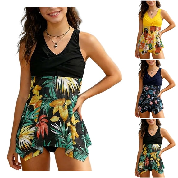 SROBPTY Kid Girls Swimsuit Set Print Short Sleeve Top Shorts 2 Piece Bathing Suits for 2-12 Years
