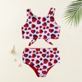 thumbnail image 1 of Kid Girls Swimsuit 2 Piece Beach Tankini Swimsuit Heart Printed Teen Bathing Suit 5-6 Years, 1 of 6