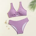 thumbnail image 1 of Kid Girls Swimsuits 2 Piece Cute Tankini Swimsuit Solid Color Girls Bathing Suits 10 Years, 1 of 6