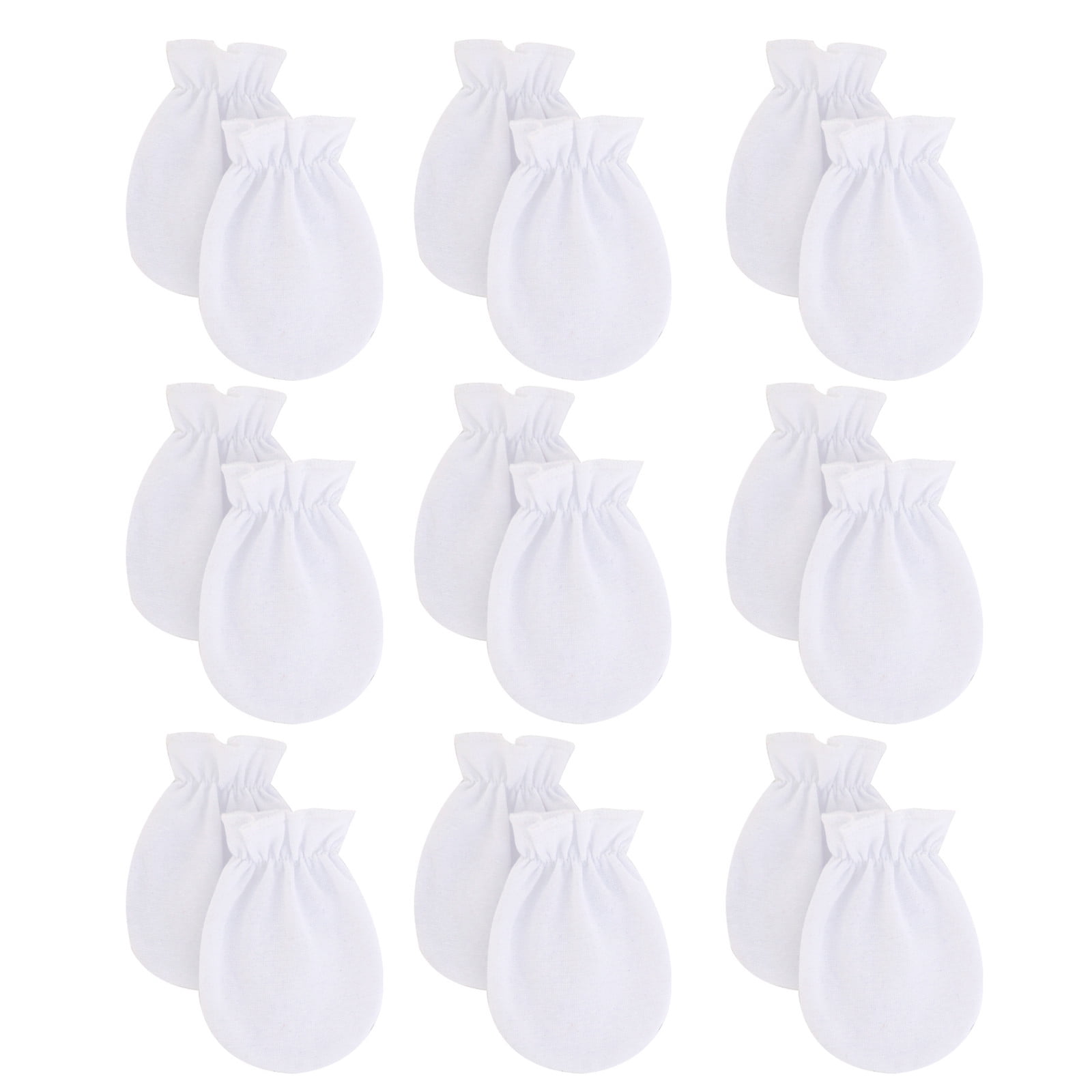 Kid Gloves No Scratch Mittens For 06 Months Boys Girls 9 Pairs White