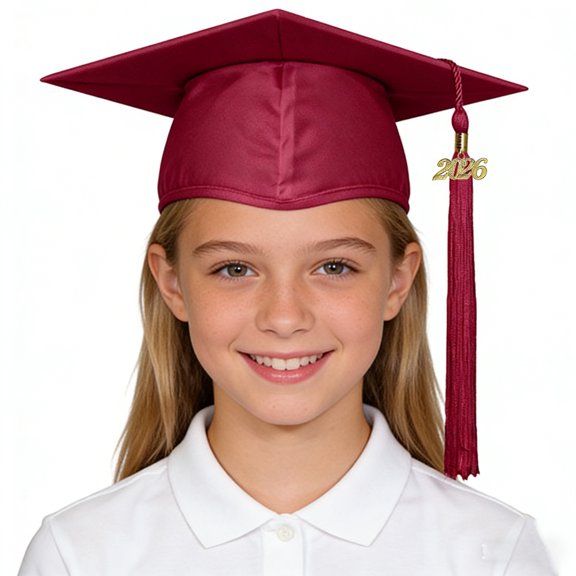Kid Graduation Cap Red Cap with Tassel 2026 Graduation Hats