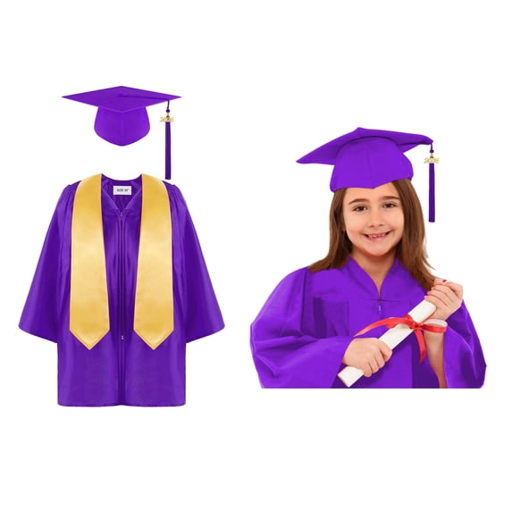Kid Graduation Cap and Gown Set with Tassel Boys Graduation Outfit Graduation Dress 8-9 Years