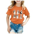 thumbnail image 1 of Kid' Halloween Shirt,Kids Halloween Shirts Toddler Girls Halloween Shirt Tops Kids Outfits Short Sleeve Tshirt for 4-5 Years,Orange, 1 of 5