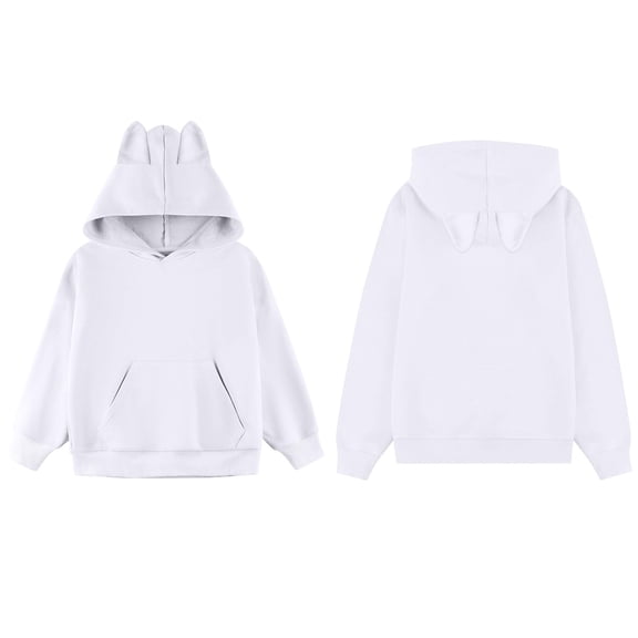 Kid Hoddies White Hooded Casual Long Sleeve Hoodies Fall Clothes Toddler Girls Clothes 6-7 Years