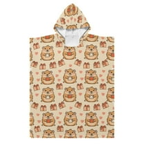 Kid Hooded Beach Towel Bath Poncho Towels Soft Absorbent Quick Dry for Boy Girl Capybara Holding Gift S