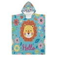 thumbnail image 1 of Kid Hooded Beach Towel Bath Poncho Towels Soft Absorbent Quick Dry for Boy Girl Hello Lion Face S, 1 of 7