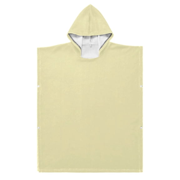Kid Hooded Beach Towel Bath Poncho Towels Soft Absorbent Quick Dry for Boy Girl Pale Yellow S