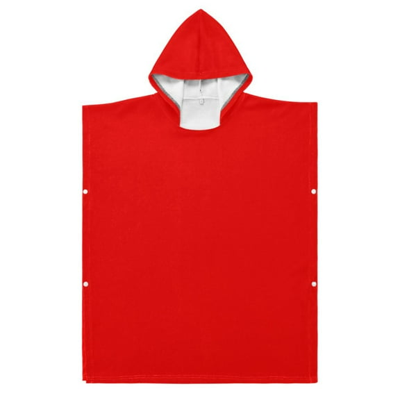 Kid Hooded Beach Towel Bath Poncho Towels Soft Absorbent Quick Dry for Boy Girl Red S