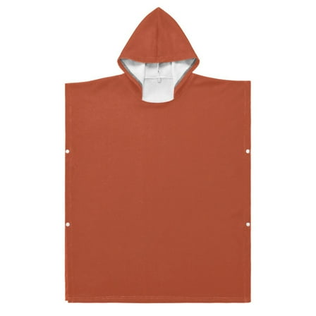 Kid Hooded Beach Towel Bath Poncho Towels Soft Absorbent Quick Dry for Boy Girl Rust Red S