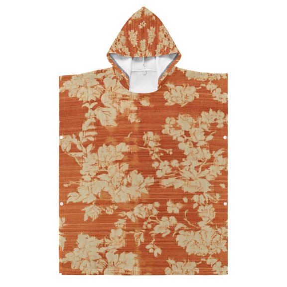 Kid Hooded Beach Towel Bath Poncho Towels Soft Absorbent Quick Dry for Boy Girl Vintage Flora Patterned S