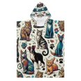 thumbnail image 1 of Kid Hooded Beach Towel inch Bath Poncho Towels Soft Absorbent Quick Dry for Boy Girl Cat and Dog Paw M, 1 of 7