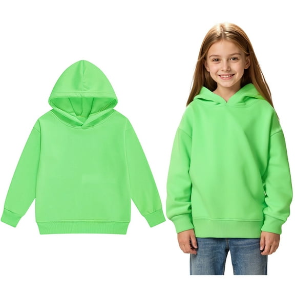 Kid Hoodie Green Hoodie Long Sleeve Pullover Tops Warm Fall Winter Clothes 2-3 Years Old Girl Clothes