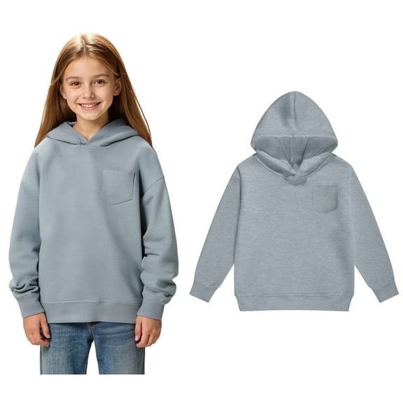 Kid Hoodies Grey Hoodies Casual Long Sleeve Sweatshirts Jackets Fall Clothes Toddler Girls Clothes 8-9 Years