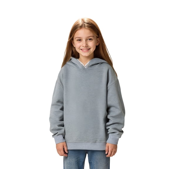 Kid Hoodies Kids Grey Hoodie Long Sleeve Pullover Tops Fall Clothes Toddler Girls Clothes 8-9 Years