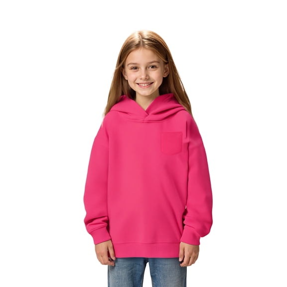 Kid Hoodies Kids Hot Pink Hooded Casual Long Sleeve Sweatshirts Fall Clothes Toddler Girl Clothes 2-3 Years