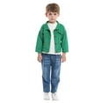 thumbnail image 1 of Kid Jacket Button Down Casual Basic Outwear Green Denim Jacket Kid Fall Jacket 4-5 Years Boy Girl Fashion, 1 of 4