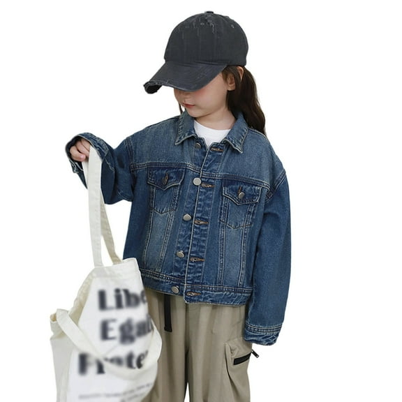 Kid Jacket for Girls Button Down Casual Basic Outwear Blue Jacket for Boys Kid Boys Clothes 9-10 Years Boy Girl Fashion