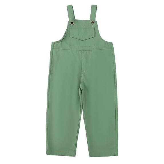 Kid Jumpsuit for Girls Comfortable Green Suspenders with Pockets for Outdoor Activities Girls Jumpsuit Size 9-10 Years