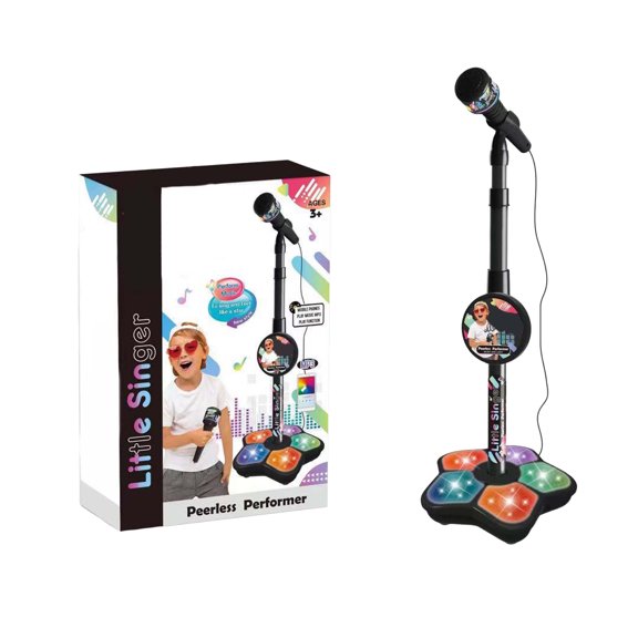 Kid Karaoke Machine Musical Toy Kids Microphone with Stand Toddler Microphones for Girls Children Singing Fun Sound Effects