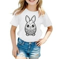 thumbnail image 1 of Kid Kid Diy Hand Painted Easter Outfit Girls Short Sleeve Shirts Casual Crewneck Basic Tees Tee Shirt For Girls 6-8 Years, 1 of 4