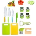 thumbnail image 1 of GoXteam 13 Pieces - Kid Kitchen Knife Tools, Toddler Safe Knives Set, Kids Real Cooking Set with Plastic Wooden Knives, Cutting Boards, Sandwich Cutters, 1 of 7