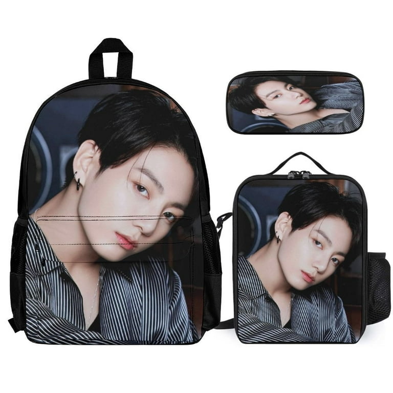 Kid Kpop BTS School Bag 3 Piece Backpack Set With Lunch Box And Pencilcase Casual Bookbag for Boys Girls Walmart