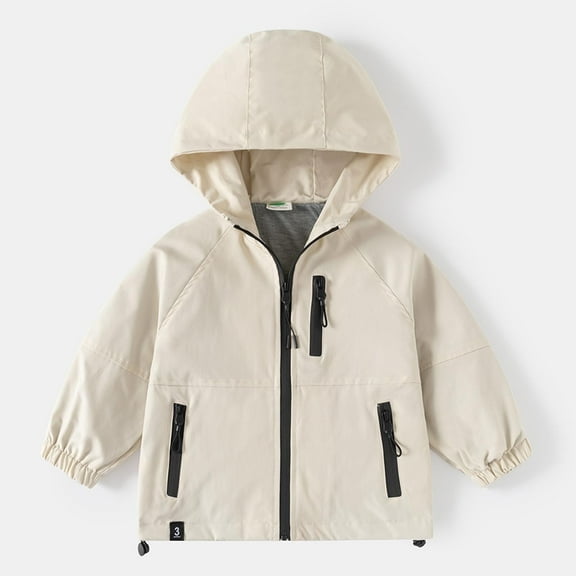 Kid Lightweight Water-Resistant Jacket Outdoor Windbreaker Toddler Zipper Sweatshirt Hooded Fall for Boys Girls 2-24Y