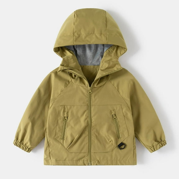 Kid Lightweight Water-Resistant Jacket Outdoor Windbreaker Toddler Zipper Sweatshirt Hooded Fall for Boys Girls 2-93Y