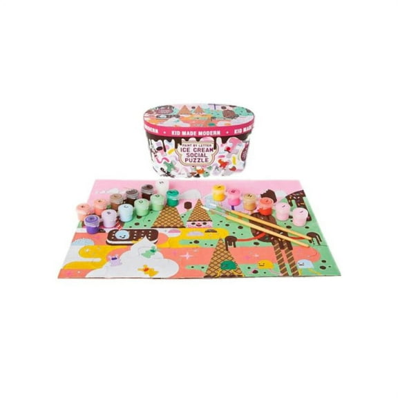 Kid Made Modern Paint by letter ice Cream Social Puzzle And Paint Craft