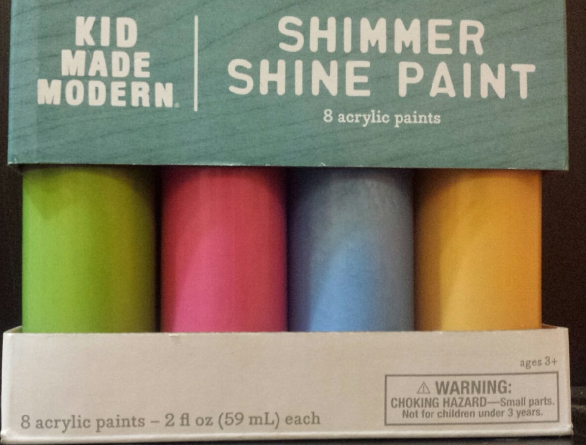 Kid Made Modern Shimmer Shine Paint, 8ct Acrylic Shine Paints, 2oz