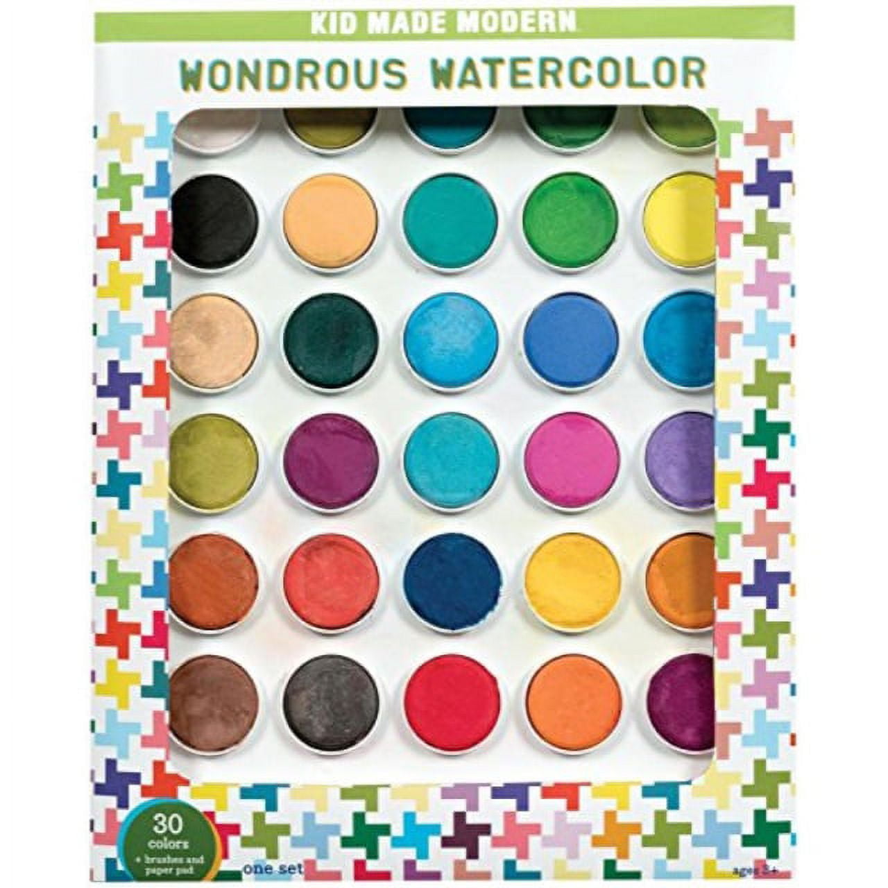 Kid Made Modern Wondrous Watercolor Kit - Kids Arts and Crafts Painting  Supplies (30 Colors)