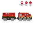 thumbnail image 1 of Kid Magnetic Electric Train Car Locomotive Wooden Track Slot Diecast Railway With Two Carriages Wood Toy Gift, 1 of 9