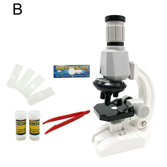 Kid Microscope Battery Powered High Magnification Science Experiment 100X/400X/1200X Biological Microscope Kit for School