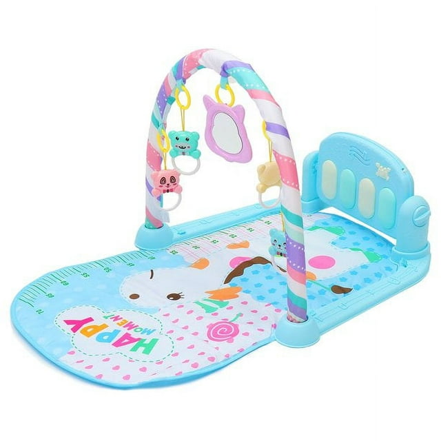 Kid Odyssey 3 in 1 Musical Activity Baby Crawling Play Mat with Music Piano & Hanging Toy, Infant Soft Exercise Playmats Rug