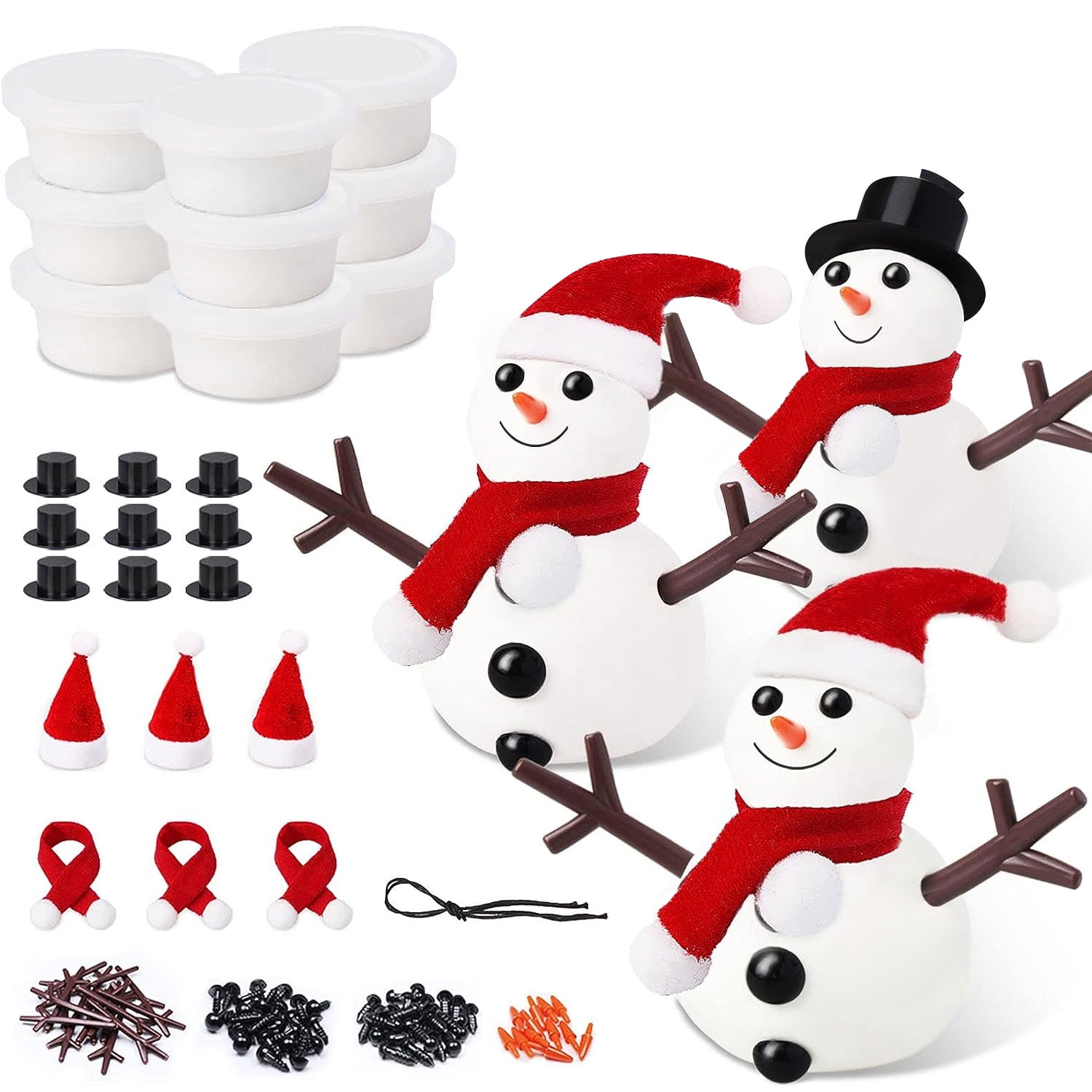 Snowman Making Kit for Kids - Build a Snow Man Craft Kits for Girls, Boys,  Toddlers Ages 3+ Kid Winter Christmas Crafts Activities Stocking Stuffers