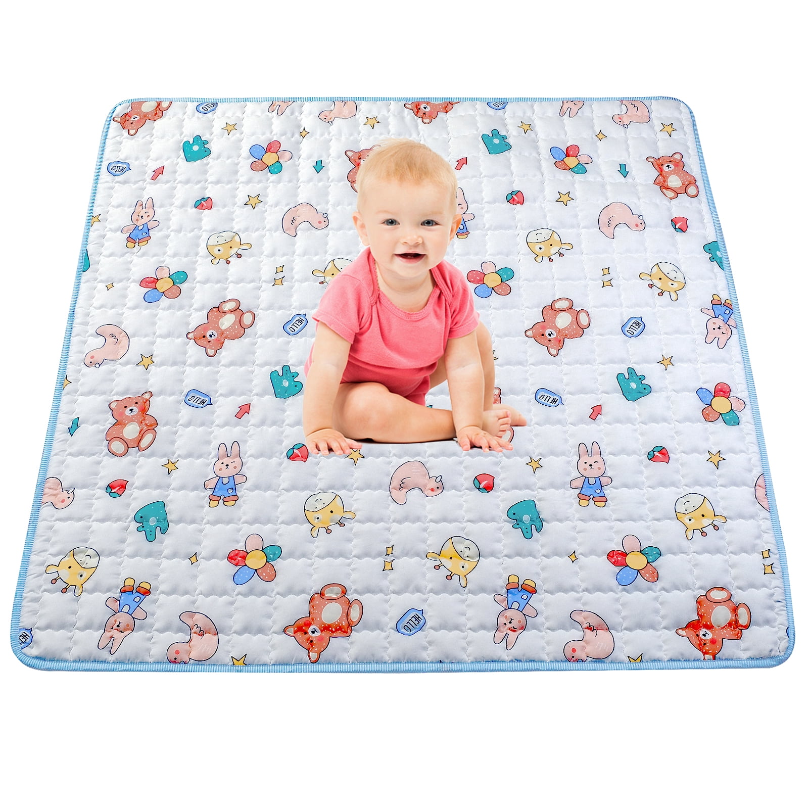 Kid Odyssey Baby Play Mats for Floor, 50" x 50" Play Mat for Playpen, Thicken Soft Padding Foam Playmats for Babies and Toddlers Infants, Foldable and Machine Washable Baby Crawling Mat