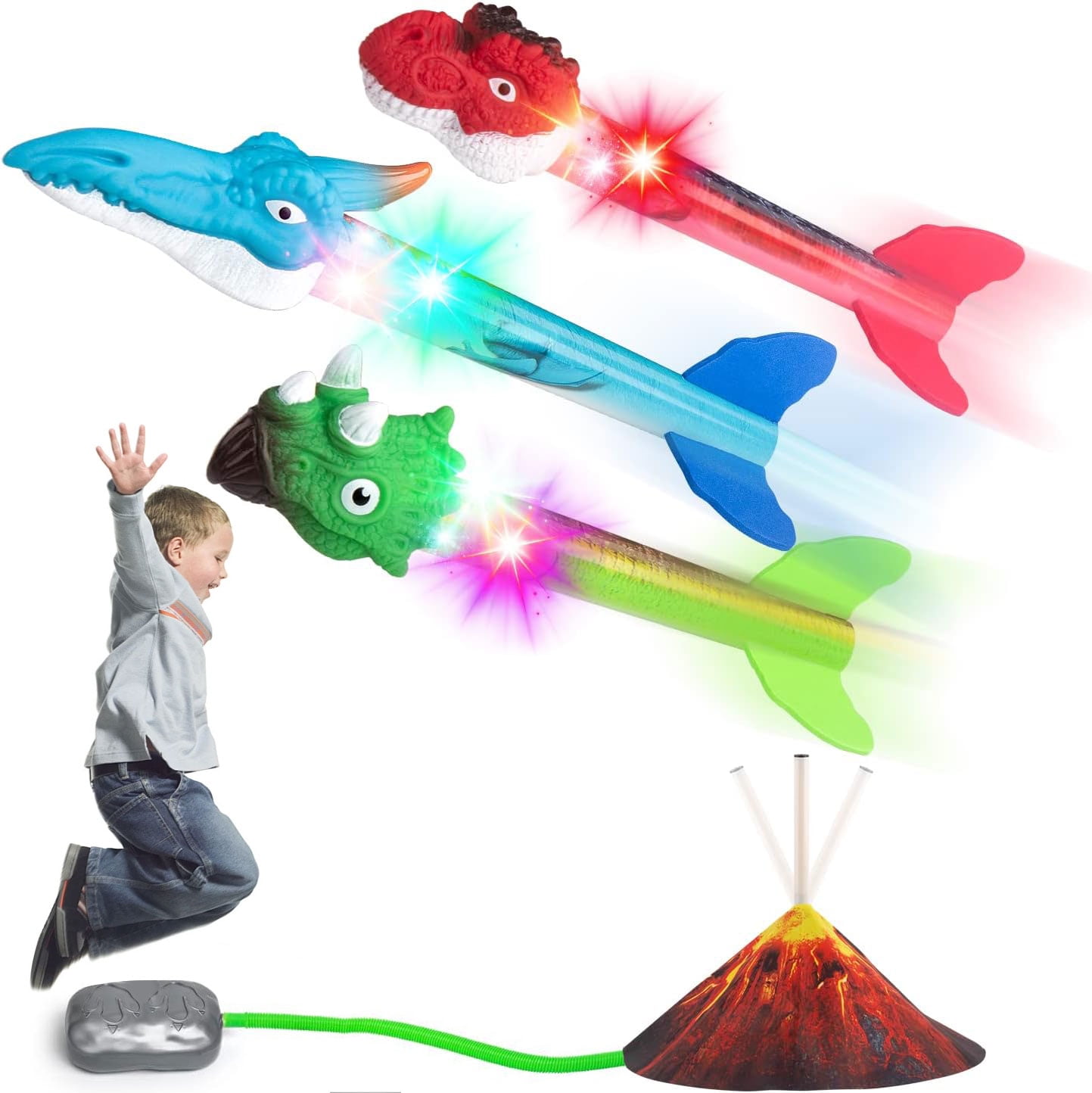 Rocket Launcher for Kids,Dinosaur Launcher Toys for Kids 3 4 5 6 7